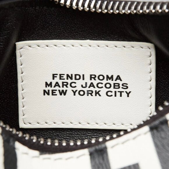 Fendi x Marc Jacobs Black/White Printed Leather Fendigraphy Nano Bag - 7AS089 - Picture 9 of 11